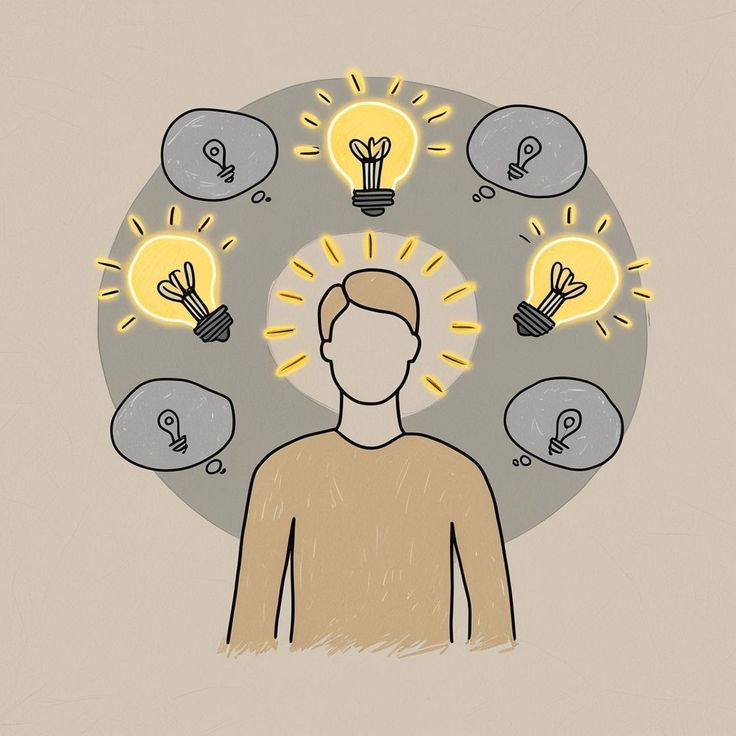 Brainstorming Concept — Minimal Pencil Illustration