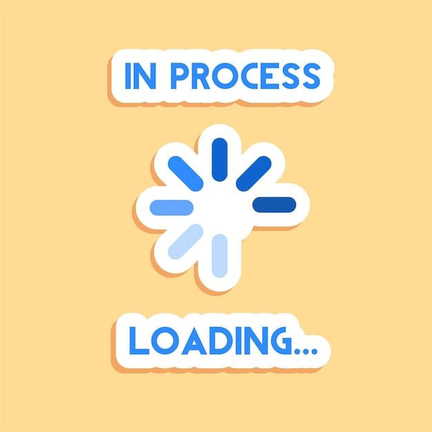 Working in progress bar stickers loading signals vector illustration _ Premium Vector